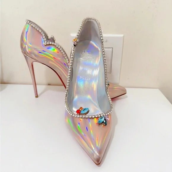 Christian Louboutin Chick Queen Iridescent Jewel Red Sole Pumps - New - Picture 10 of 12